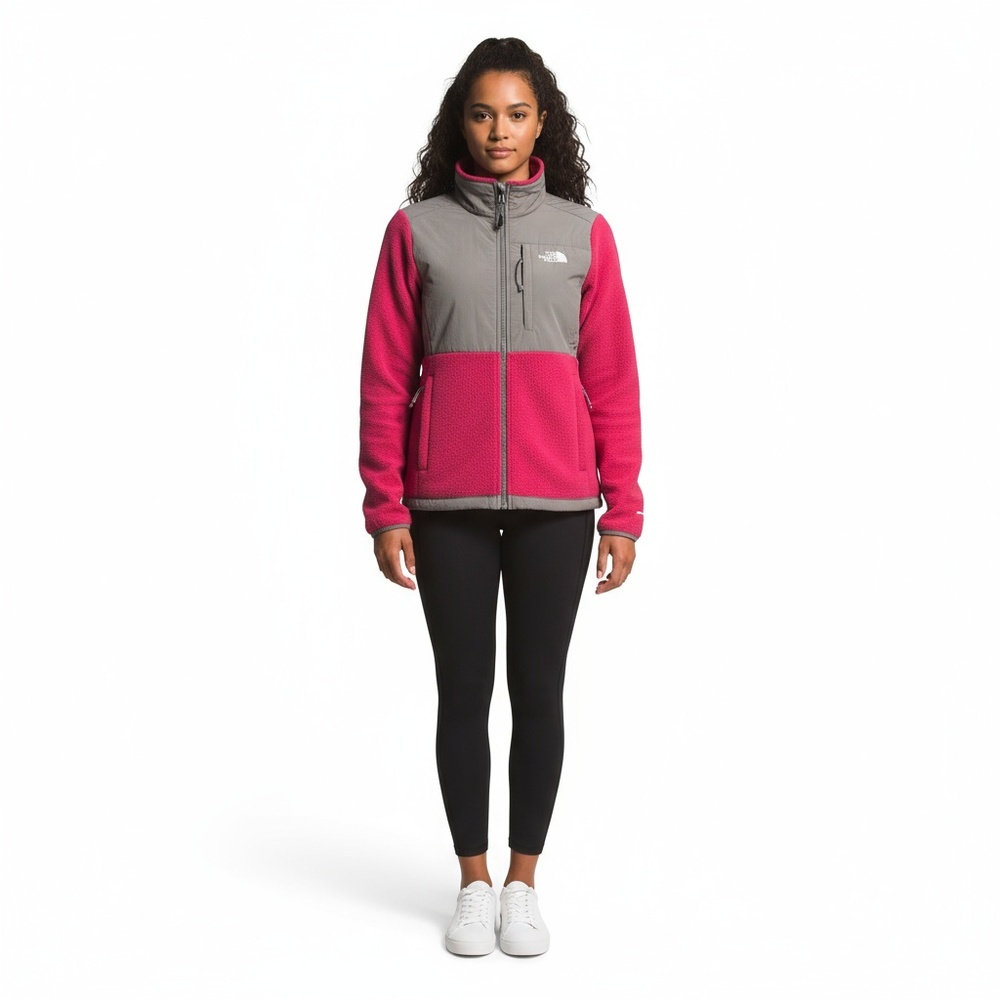 The North Face‎ Womens Small Pink Grey Denali Fleece Full-Zip Jacket Winter